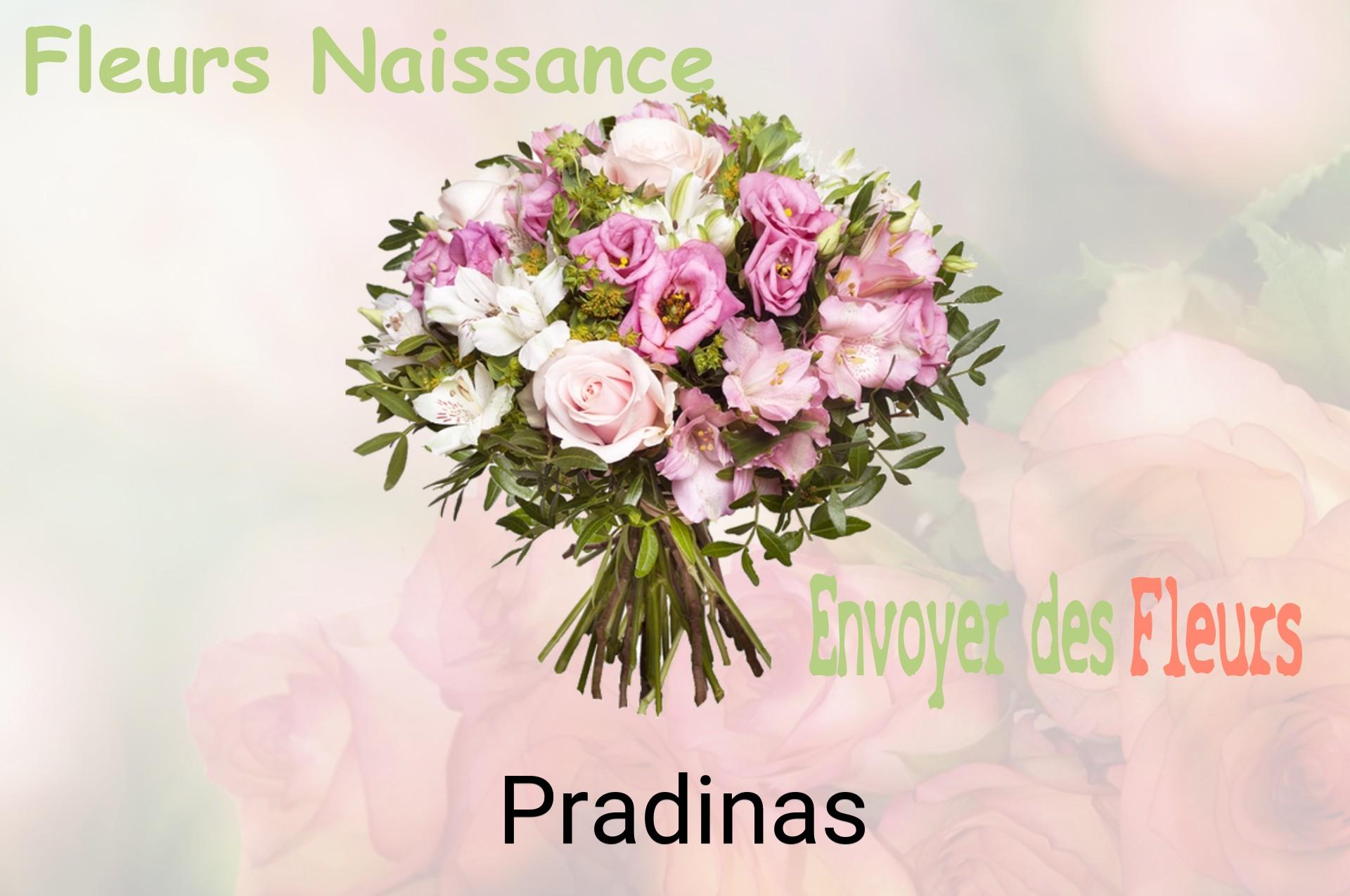 Bouquet de fleurs de naissance livré à Pradinas