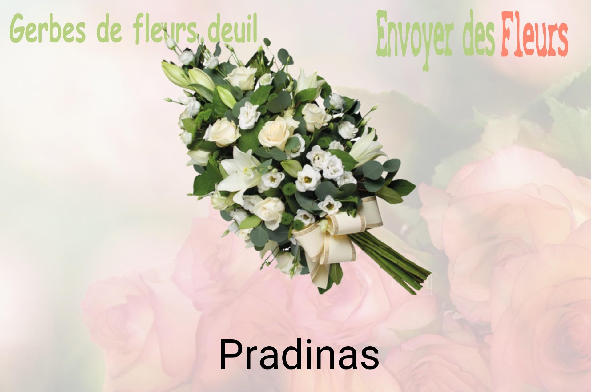 Gerbe de fleurs de deuil livrée à Pradinas